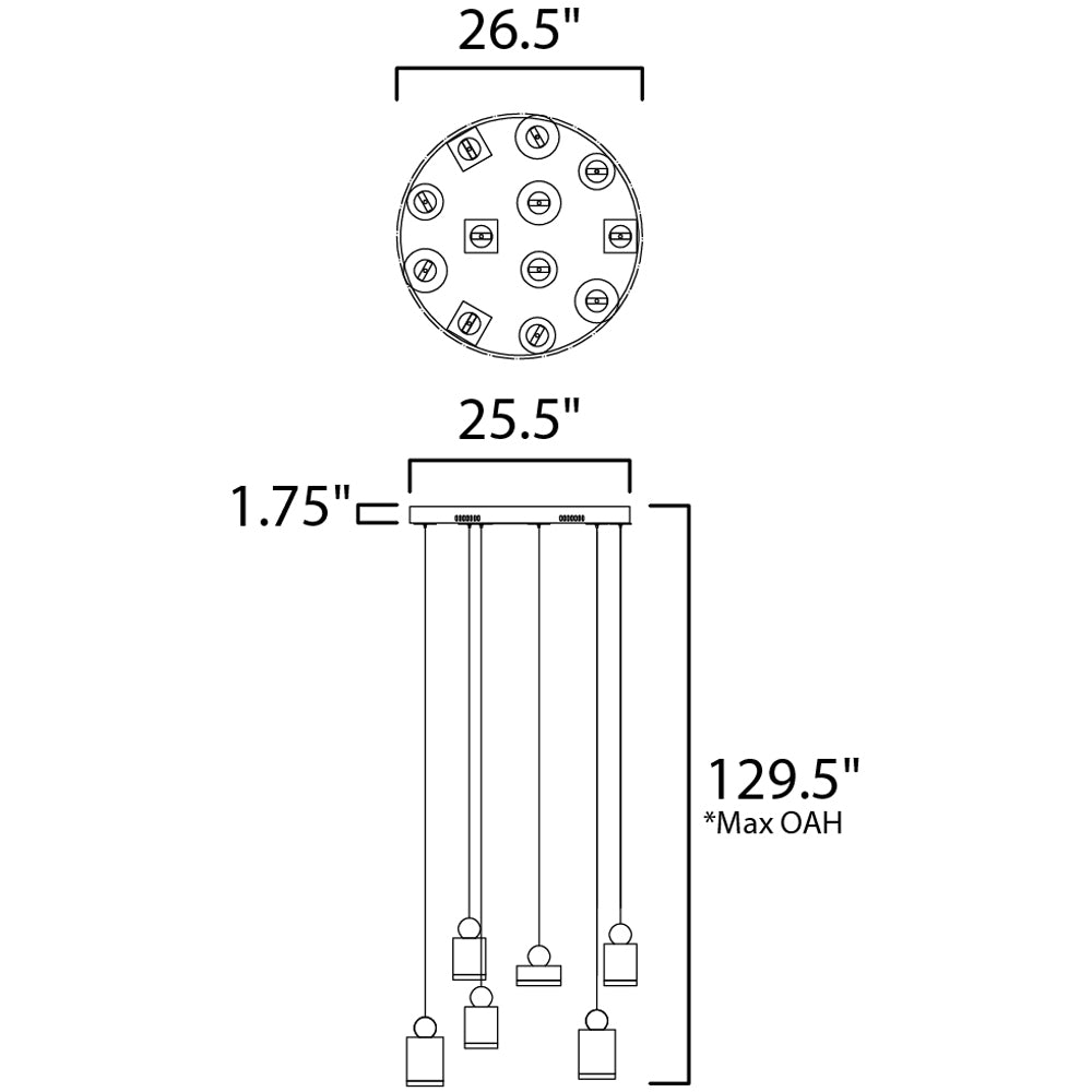 12 Light Nob Multilight Pendant by ET2