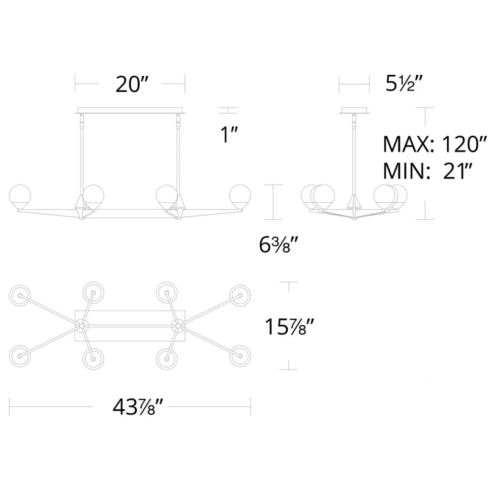 Double Bubble Linear Suspension by Modern Forms