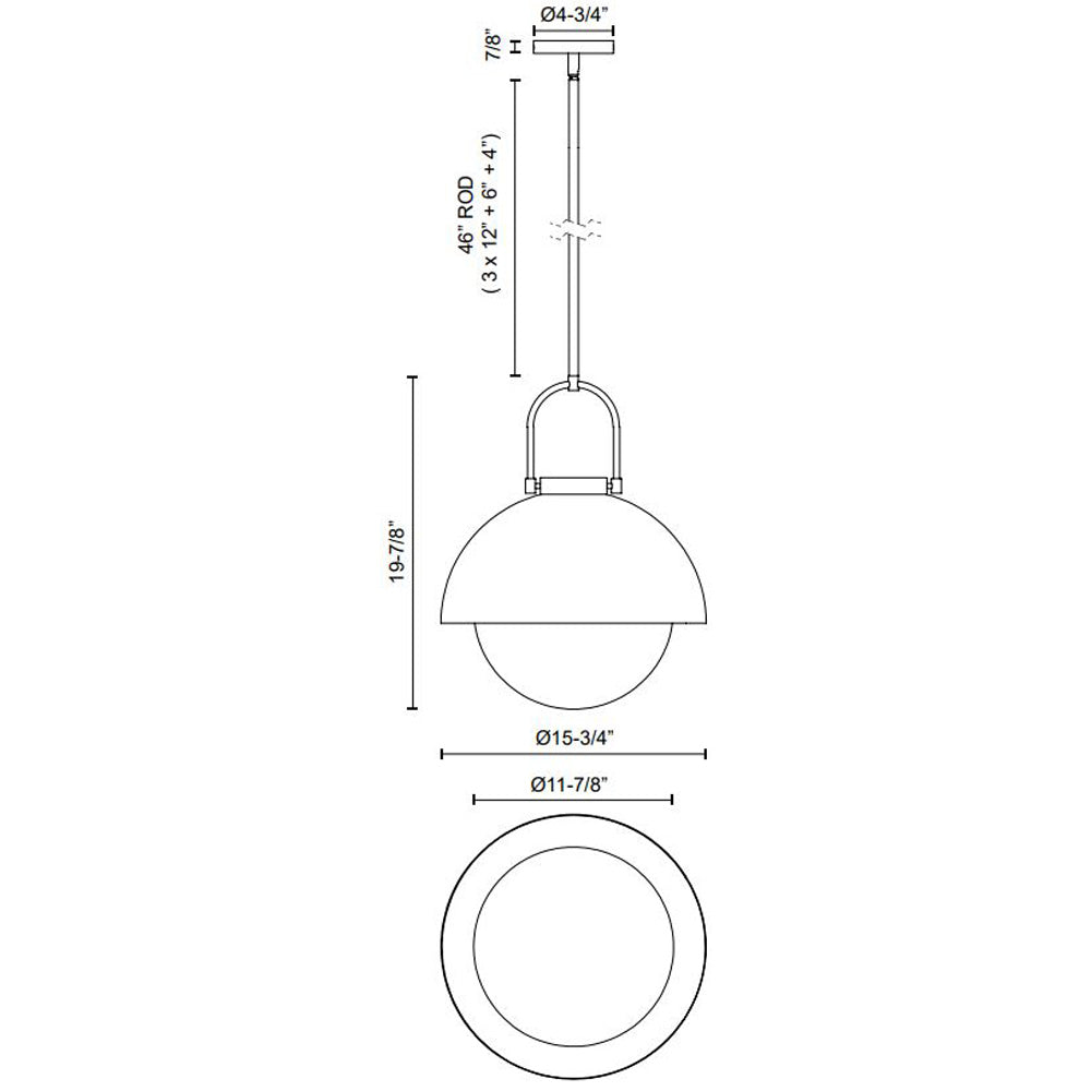 Harper Opal Glass Suspension by Alora