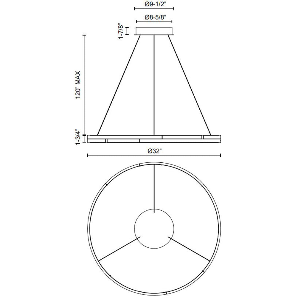 Large Anello Minor Suspension by Kuzco