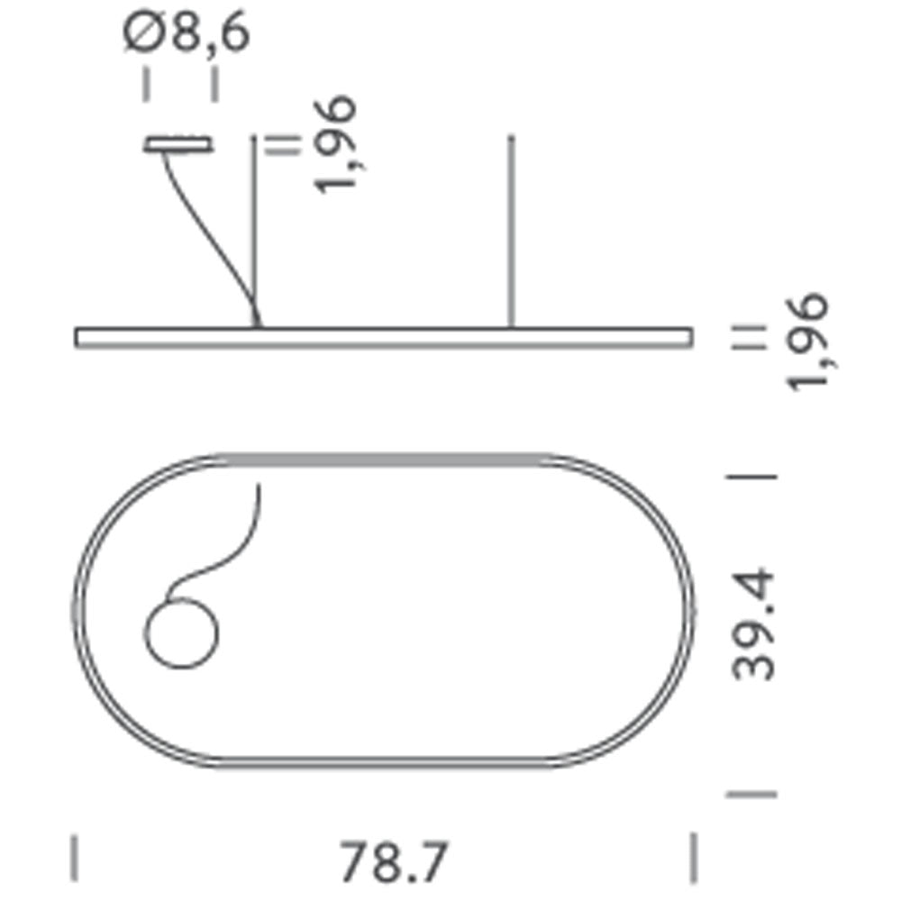 Small Zirkol O Oval Suspension by Nemo