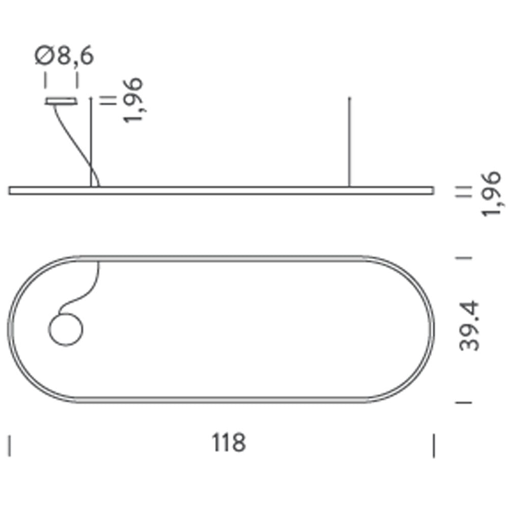 Large Zirkol O Oval Suspension by Nemo