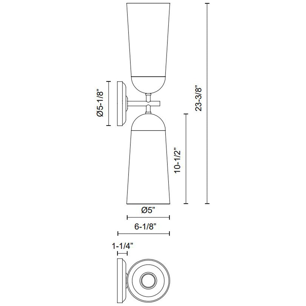 2 Light Emil Wall Sconce by Alora