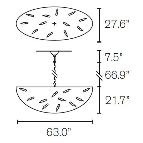 Delphinium Oval Chandelier Large