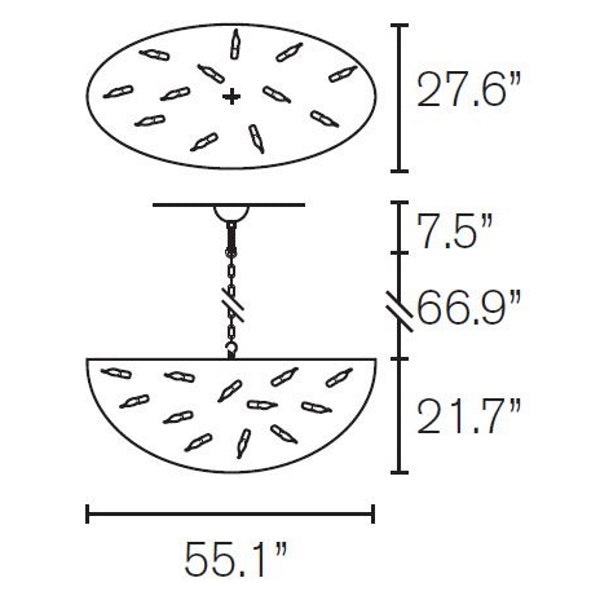 Delphinium Oval Chandelier Medium