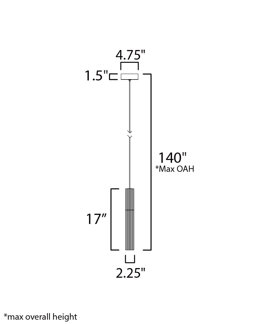 Reeds 1 Light Pendant Specifications