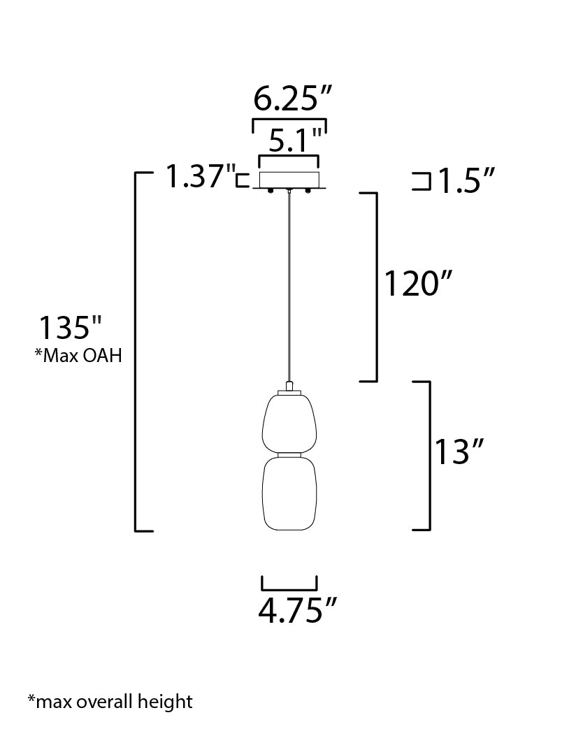 Soji Tier Multilight Pendant-2 Lights