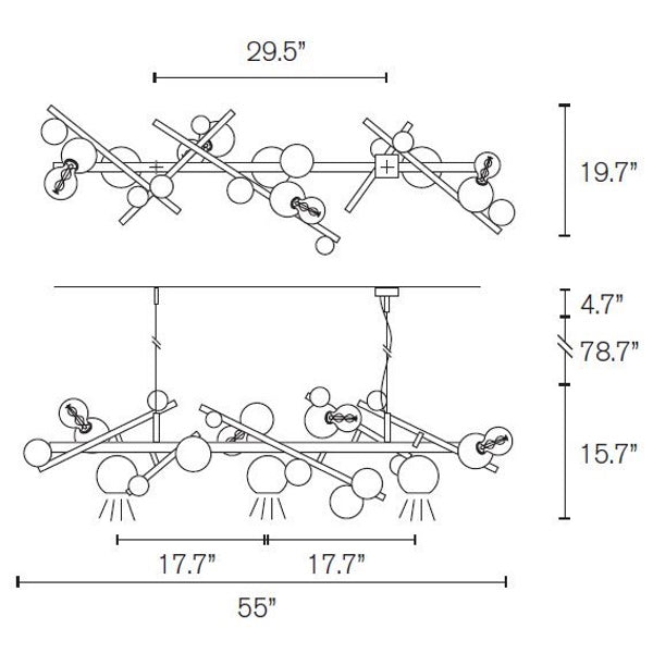 Galaxy Linear Pendant 55.1