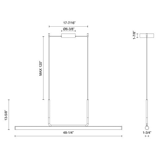 Vesper Linear Suspension Specifications - Small