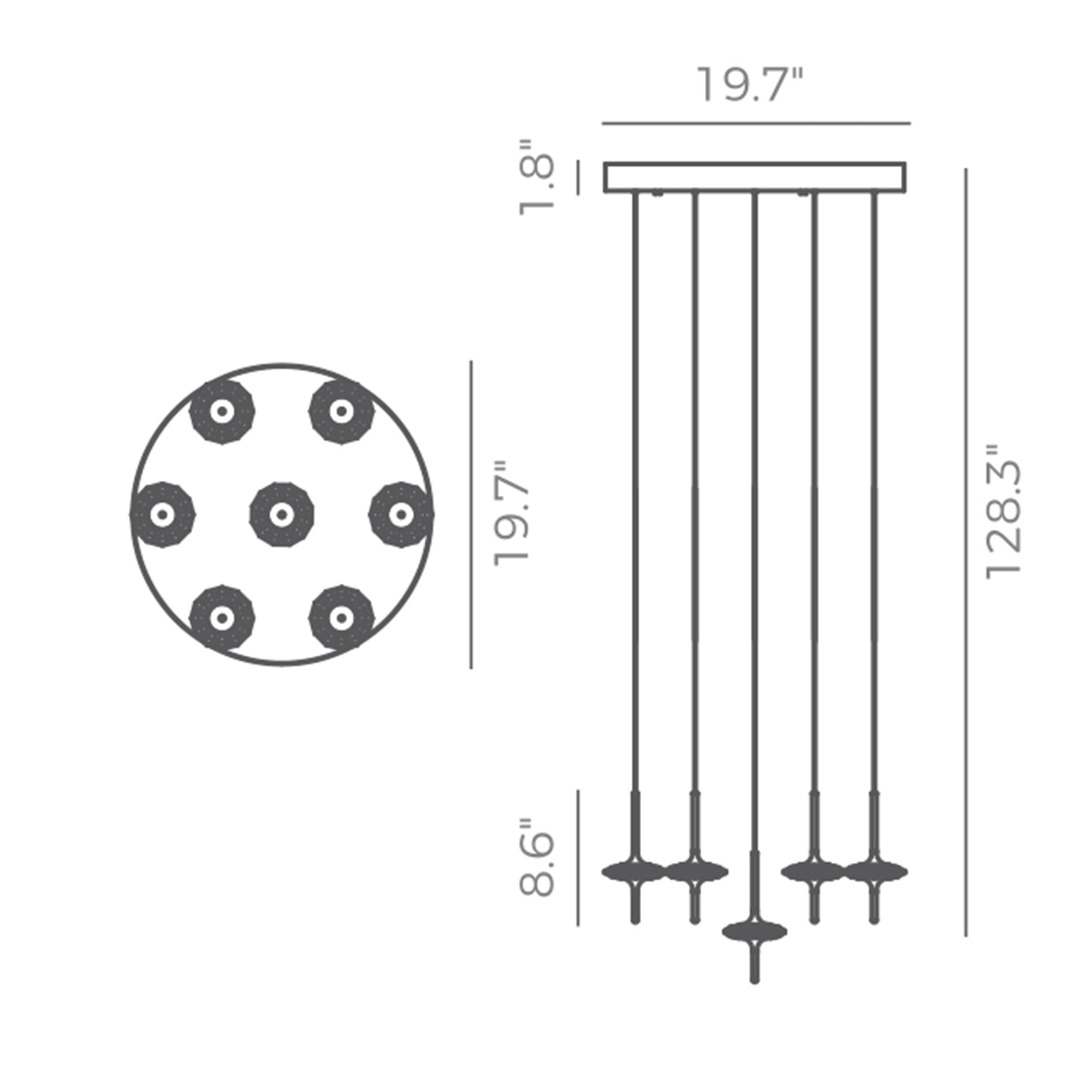 Specification Banner Light-Year Multilight Suspension - 7 Lights