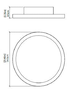 Naia Edge Lit Ceiling Light Specifications - Medium