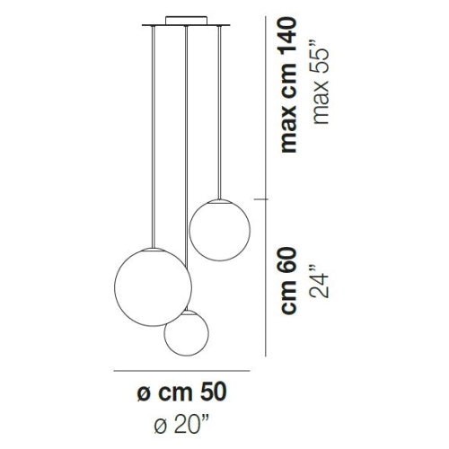 Puppet Round Multilight 3-Light Suspension