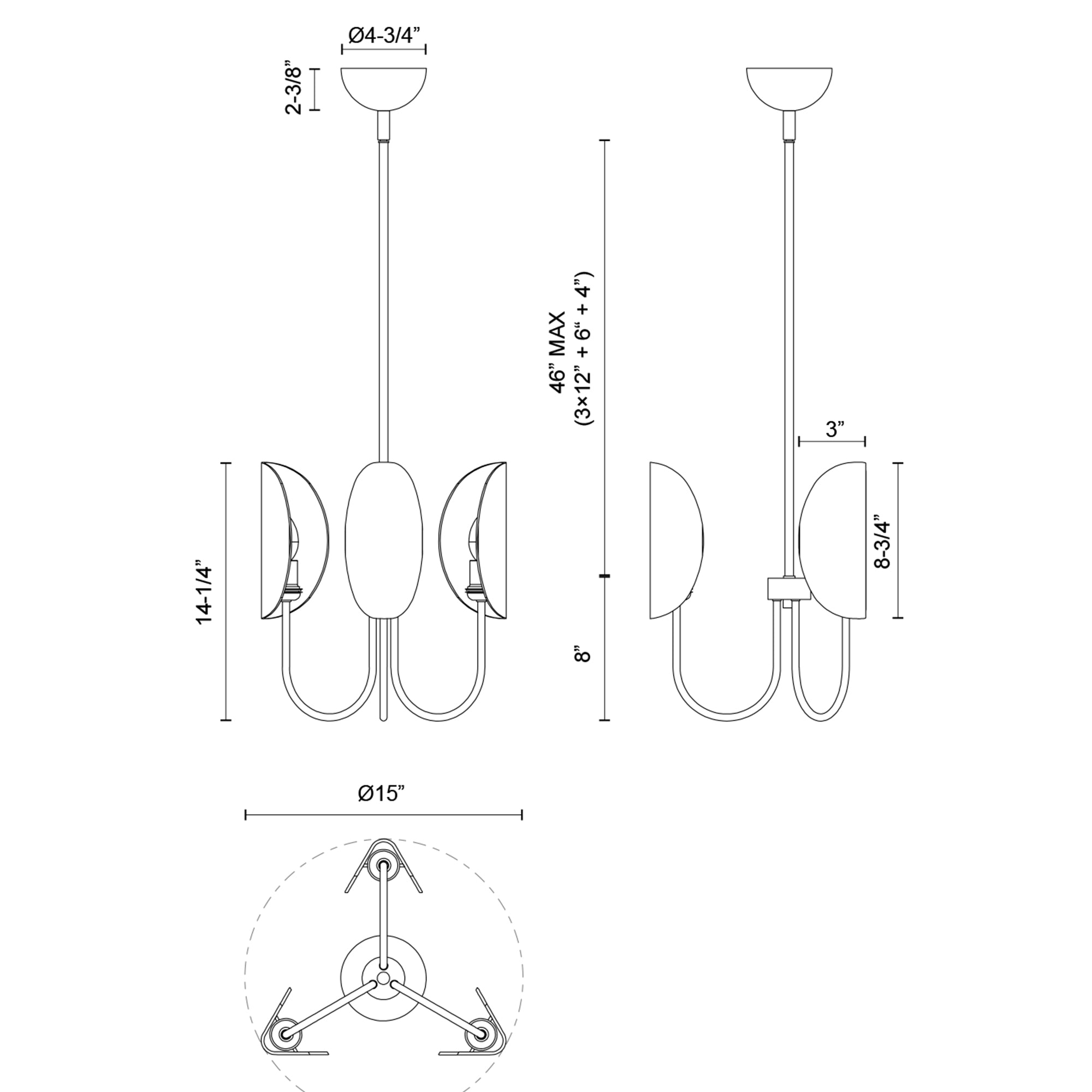 Seno Chandelier Specifications - Small