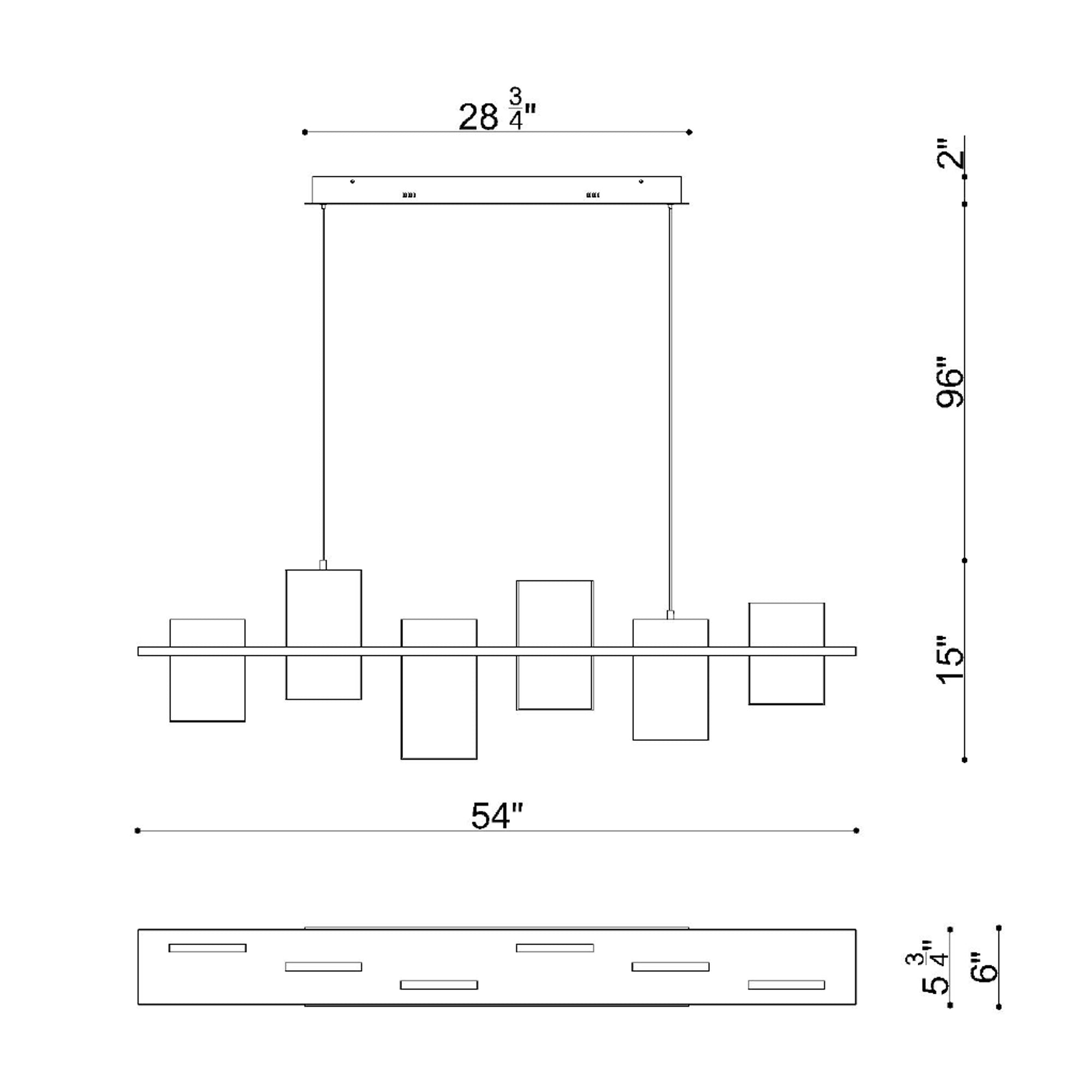 Specification Banner - 6 Lights - Affiliato Linear Suspension