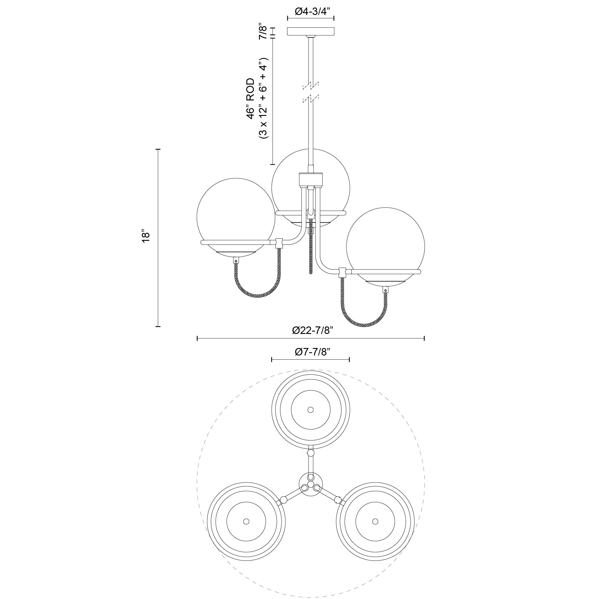 Specification Banner - 3 Lights - Alba Chandelier