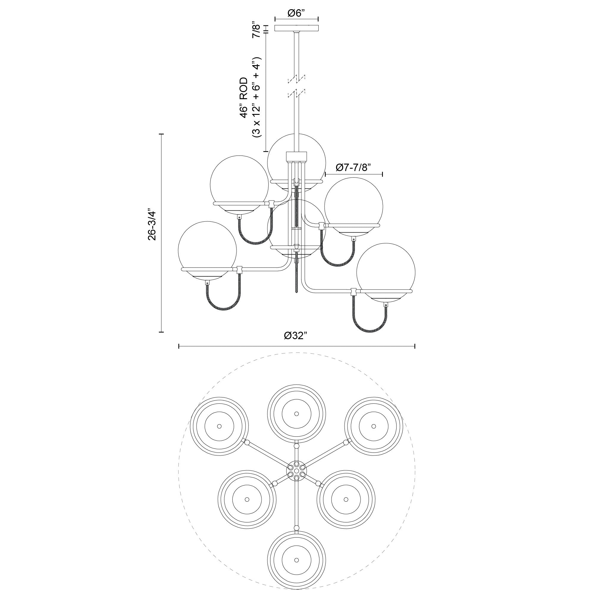 Specification Banner - 6 Lights - Alba Chandelier