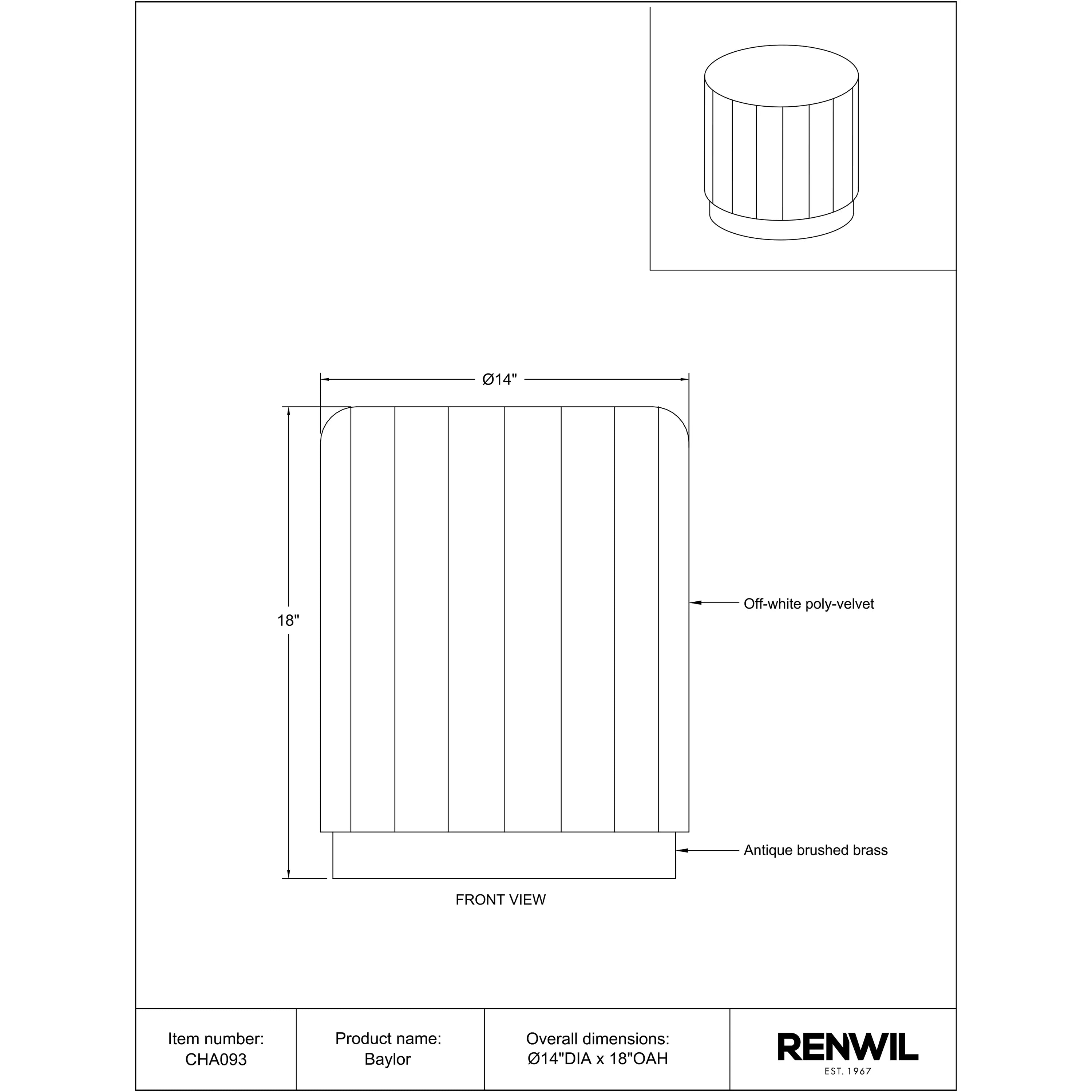 Specification Banner Baylor Stool