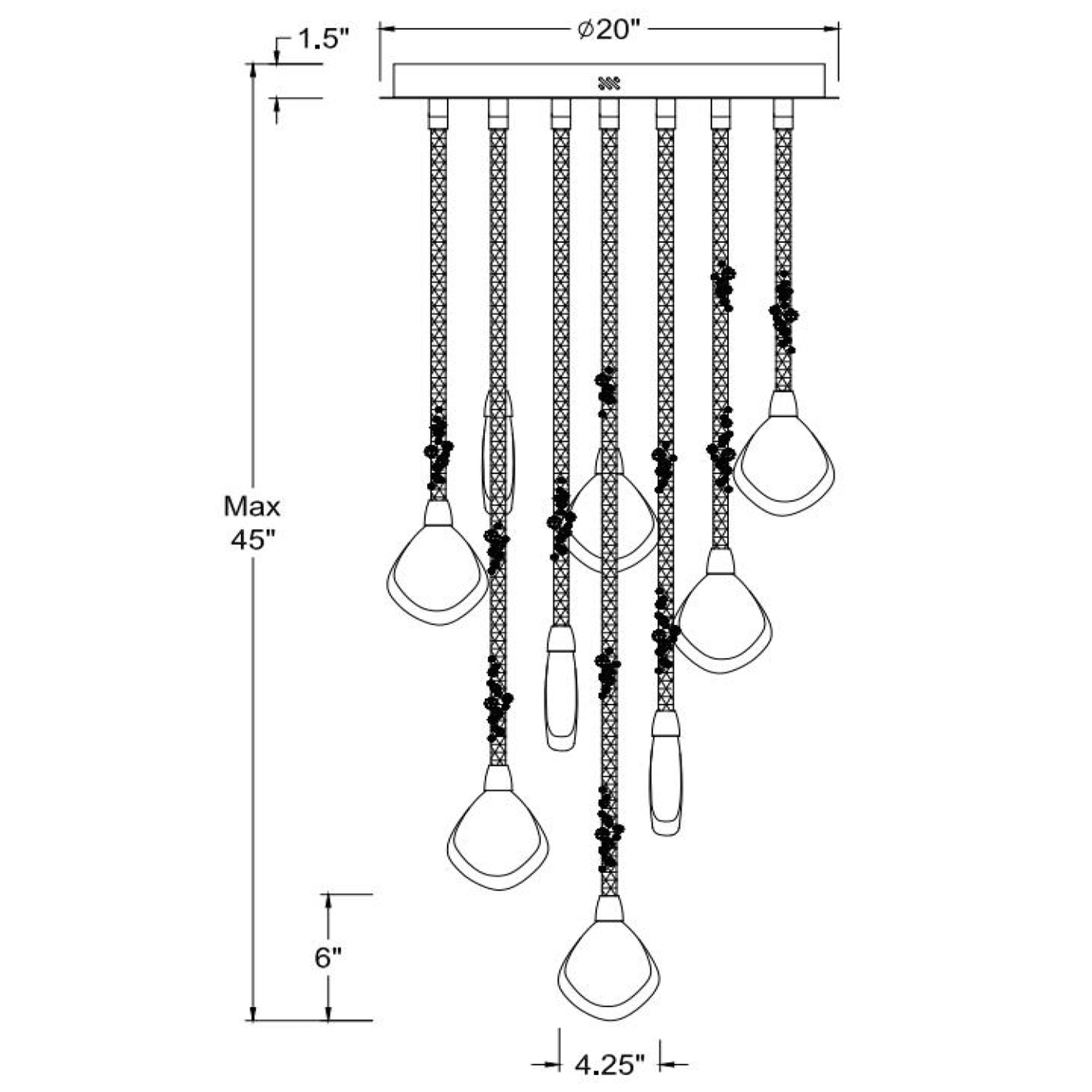 Specification Banner - 9 Lights - Bellissima Suspension Cluster