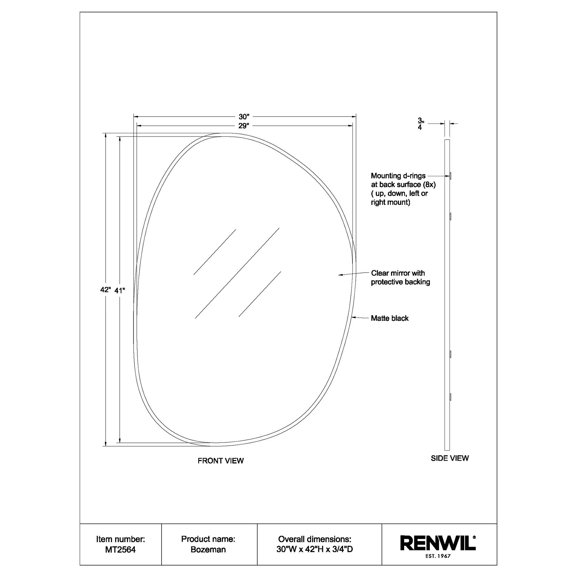 Specification Banner Bozeman Irregular Mirror