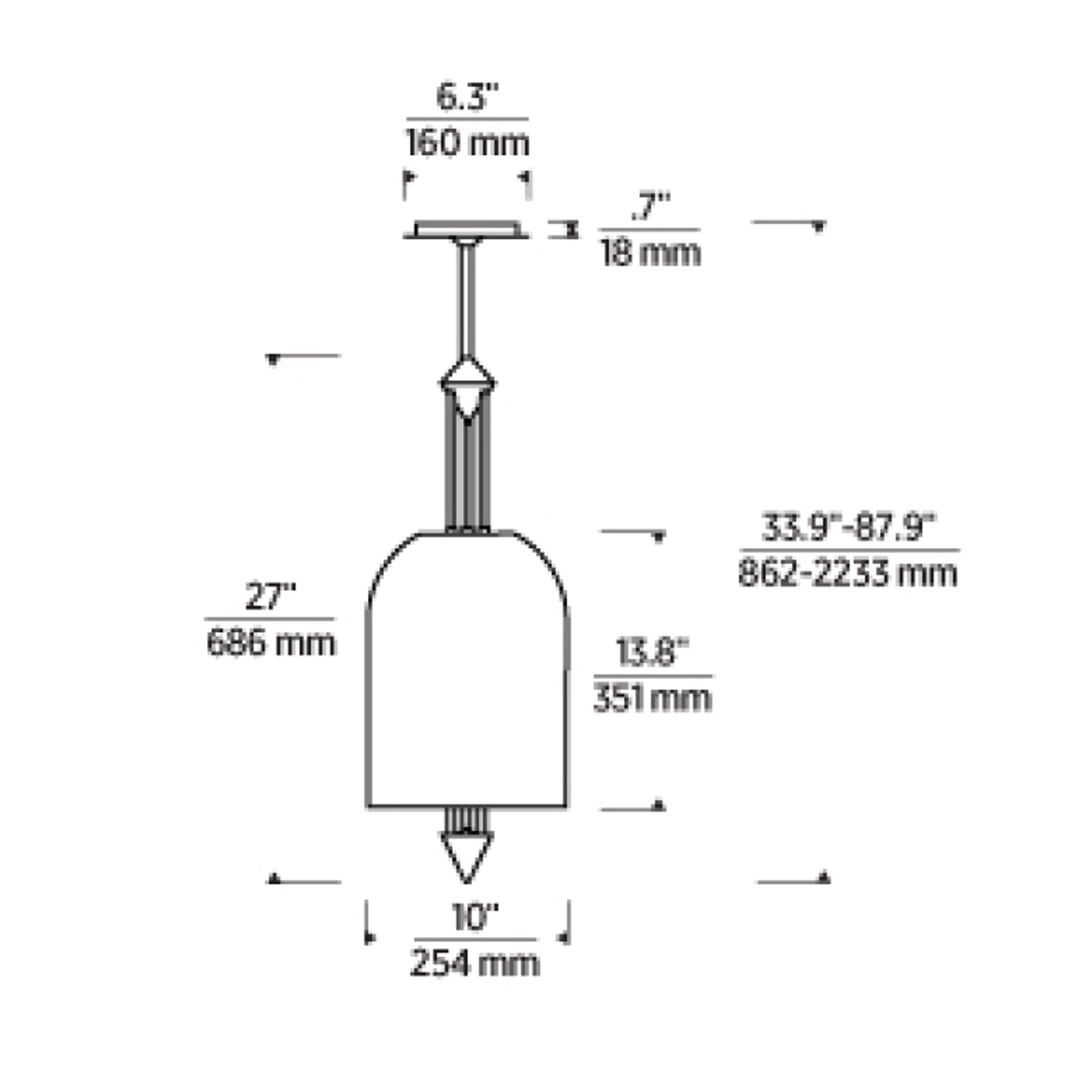 Specification Banner Cathedral Pendant Light  Small