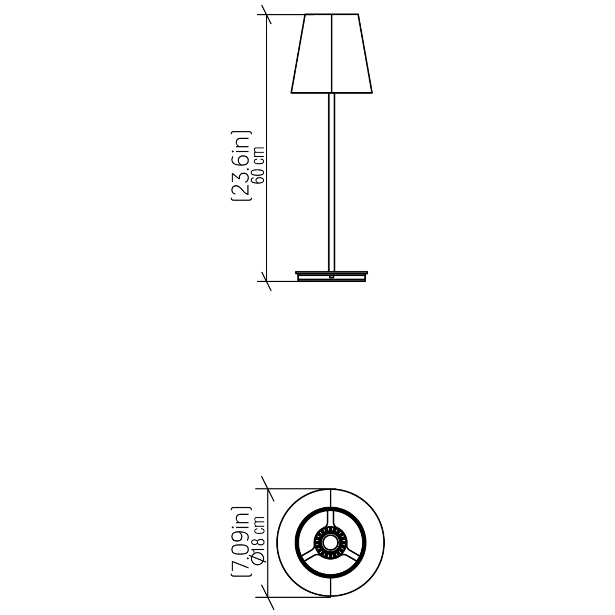 Specification Banner Conical Table Lamp Small