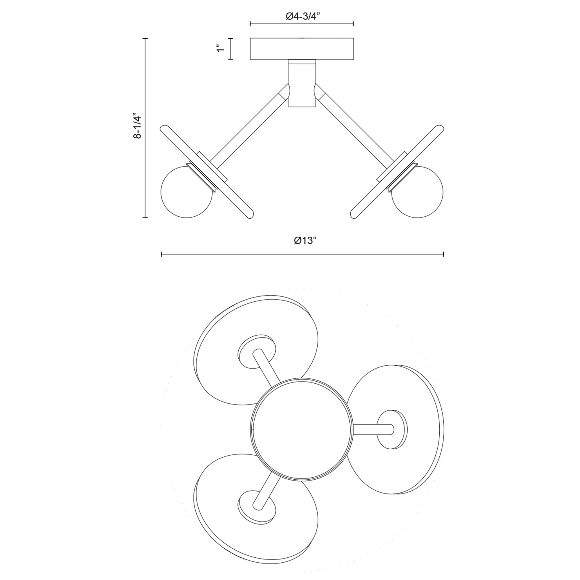 Specification Banner Dahlia Semi Flush Mount