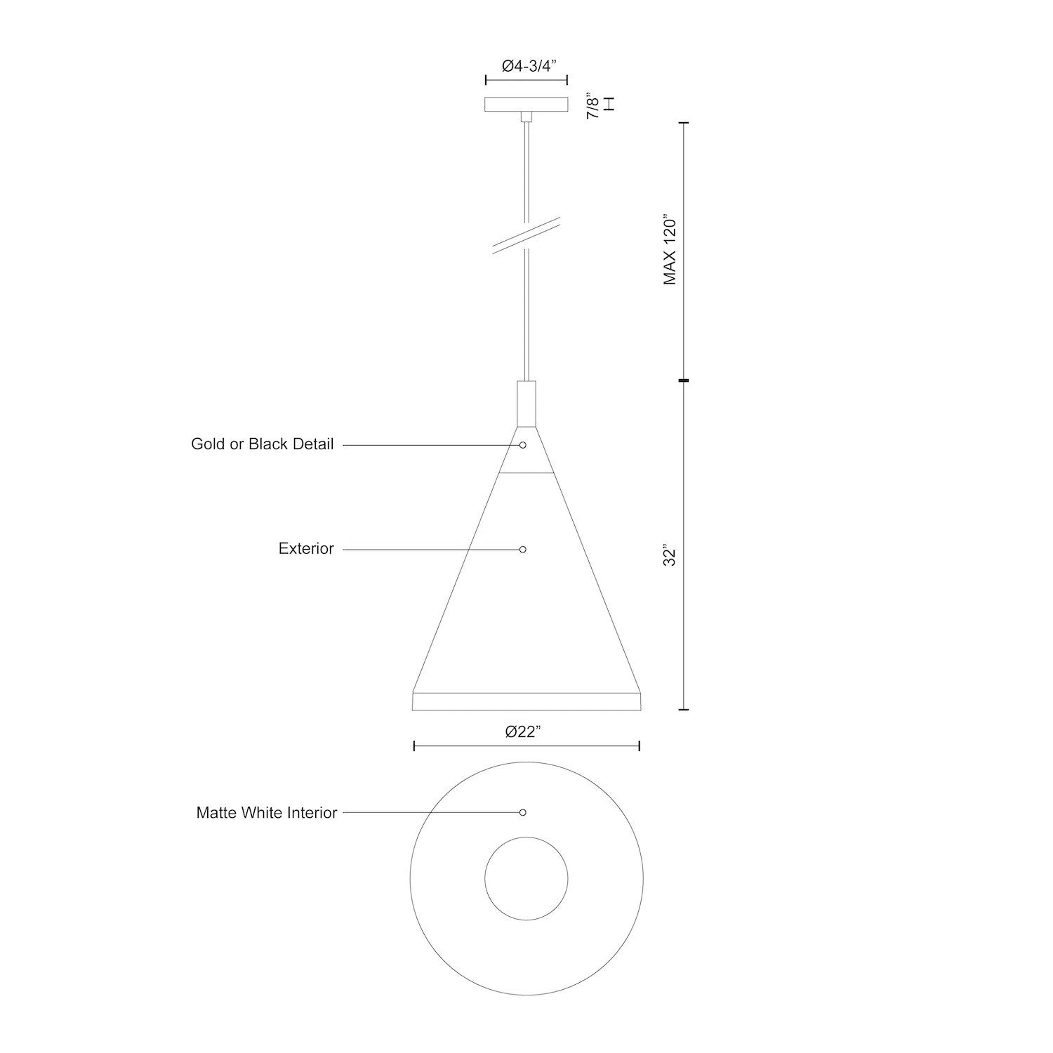 Dorothy Tall Pendant Light Specification Banner - Large