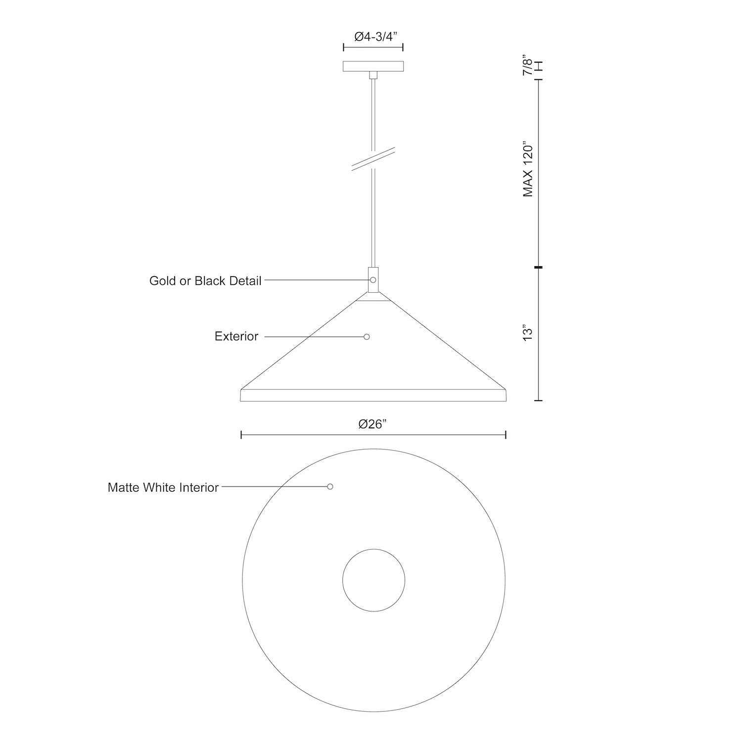 Dorothy Wide Pendant Light Specification Banner - Large