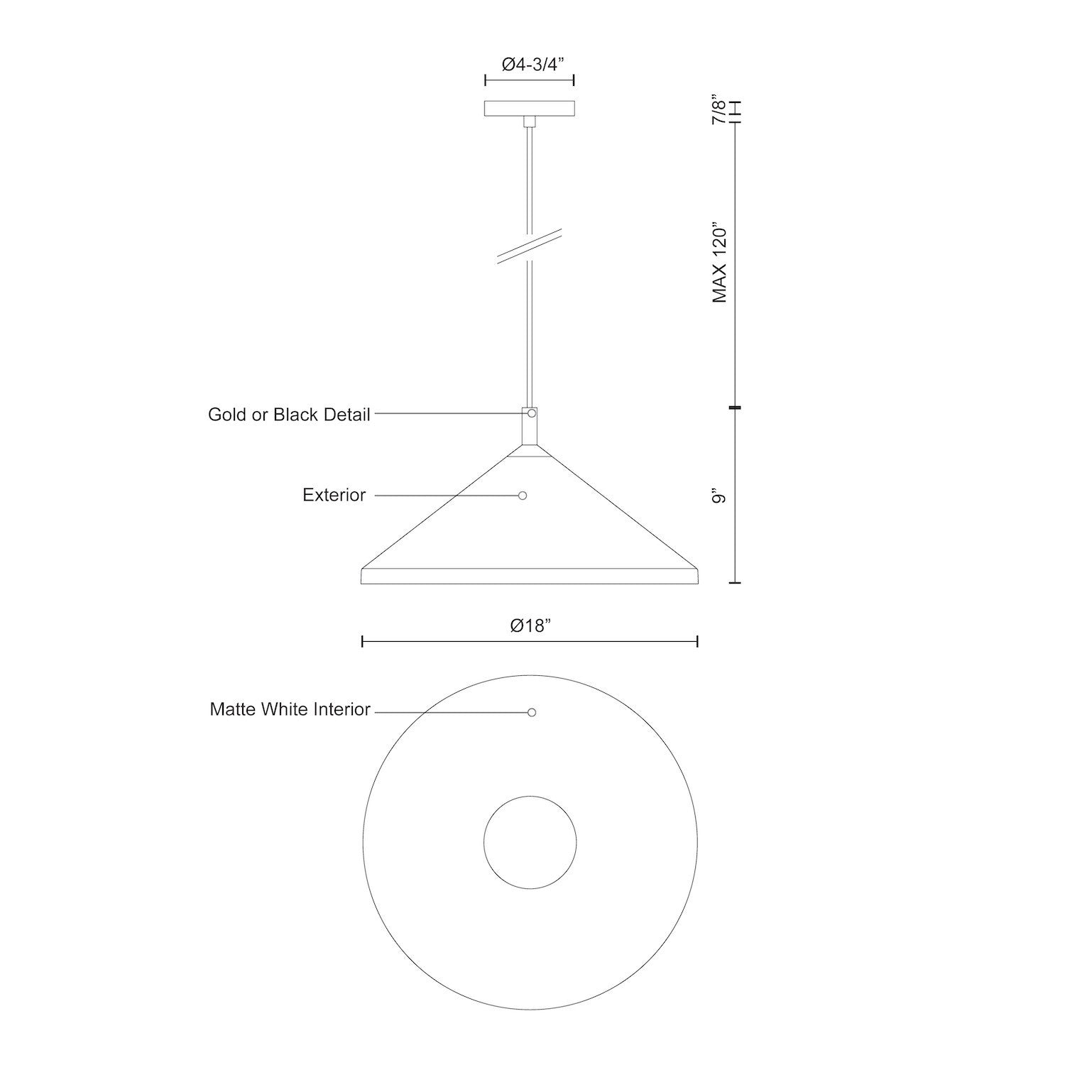 Dorothy Wide Pendant Light Specification Banner - Medium