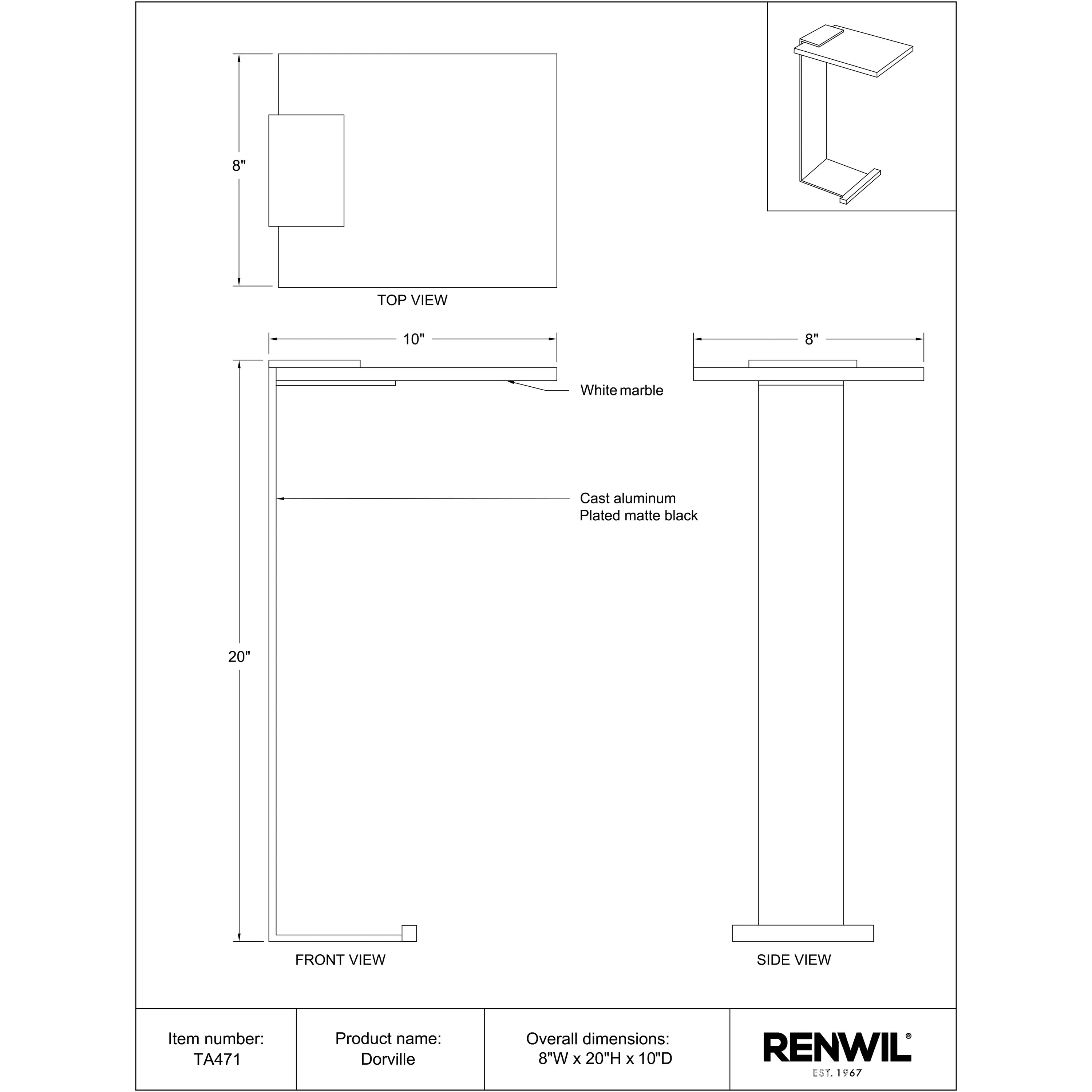 Specification Banner Dorville Side Table