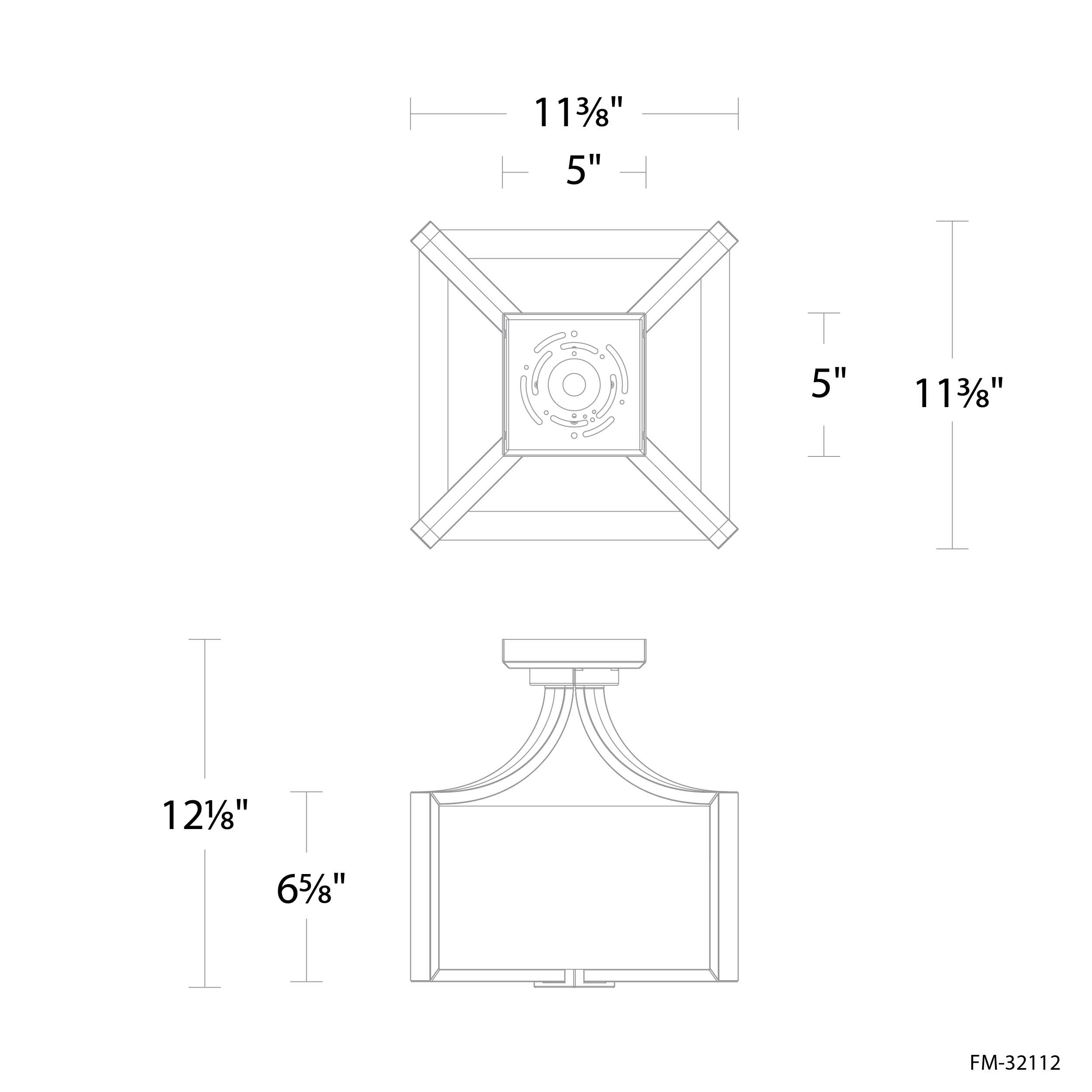 Specification Banner Eblem Semi Flush Mount