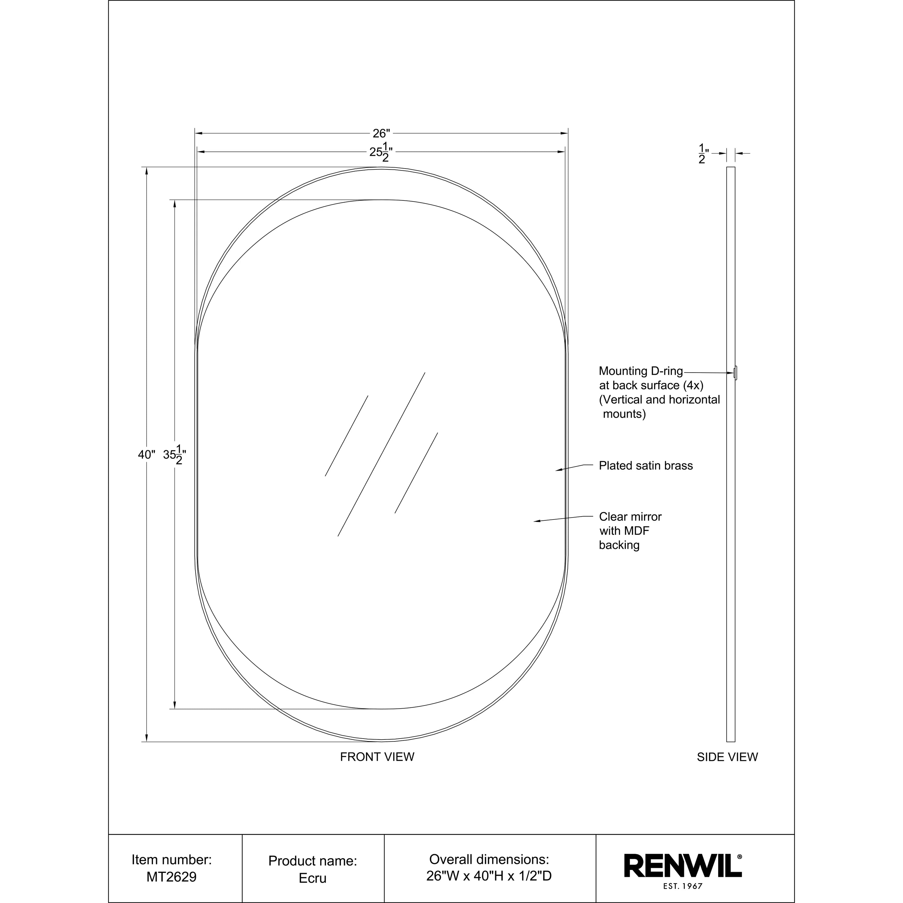 Specification Banner Ecru Mirror