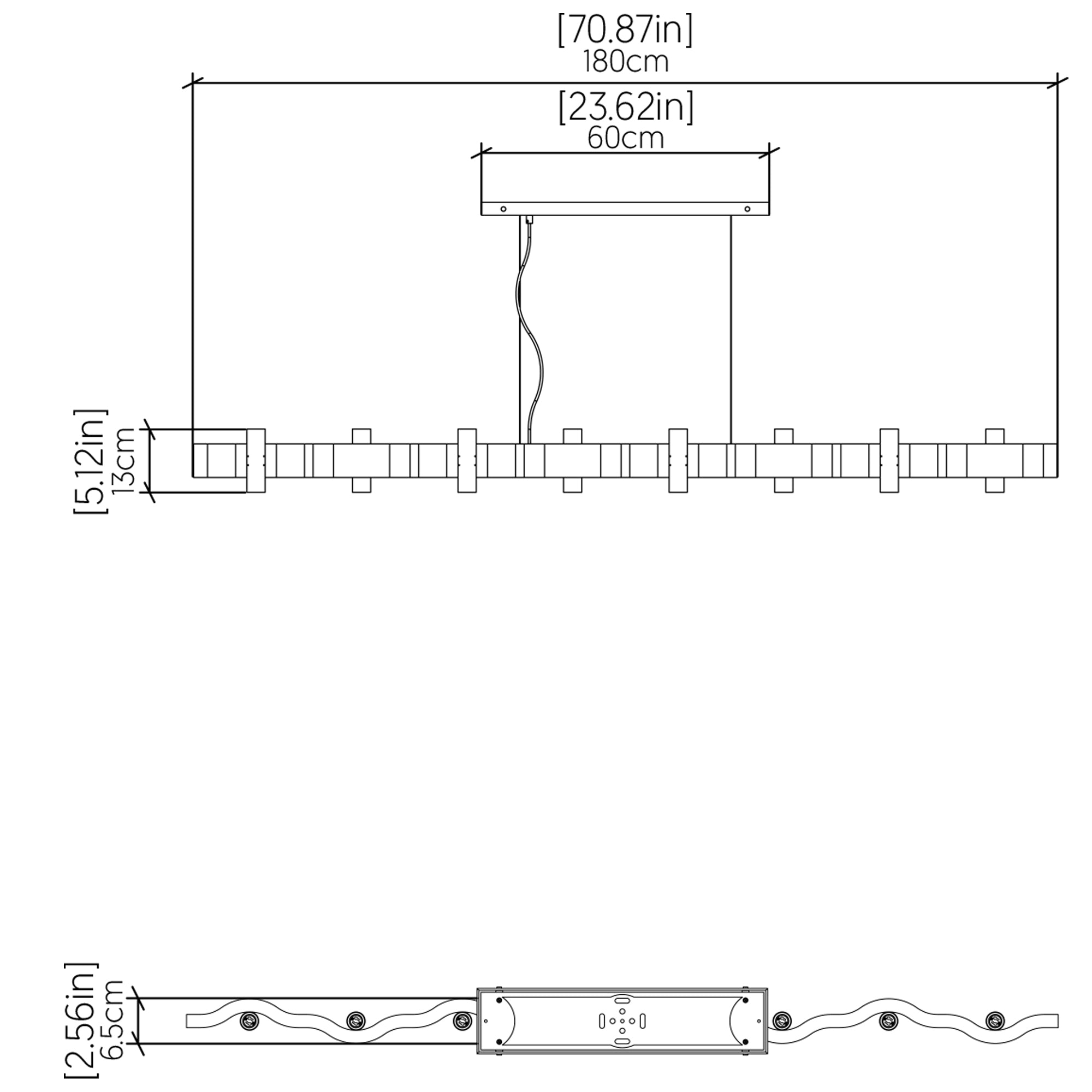 Specification Banner Flow Linear Pendant Light Large