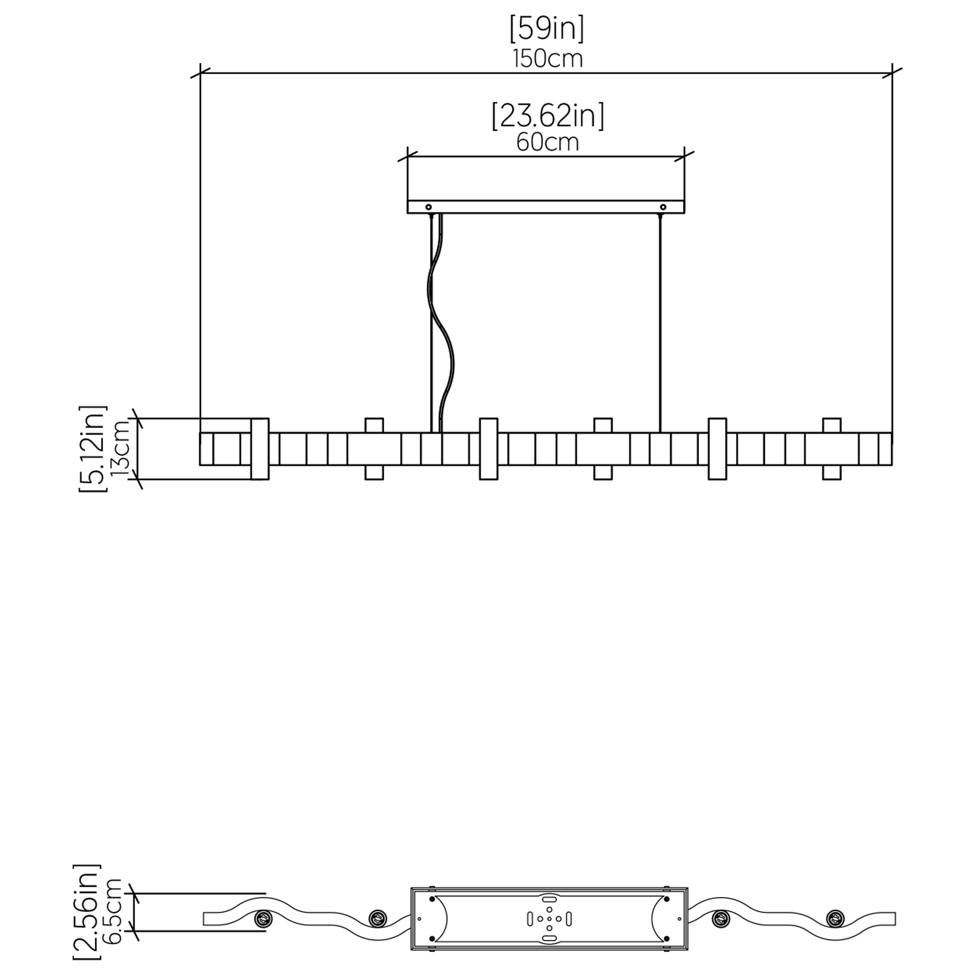 Specification Banner Flow Linear Pendant Light Medium