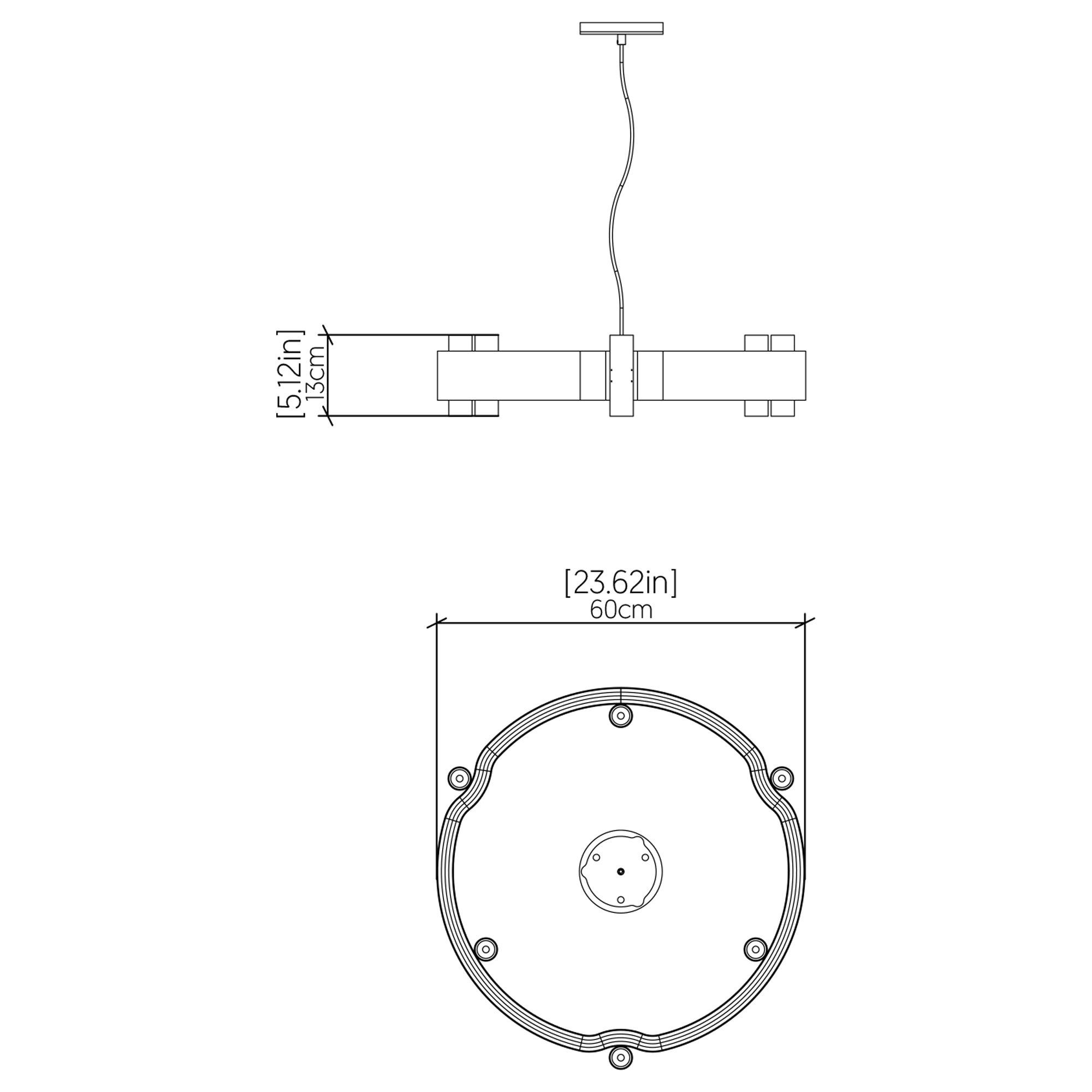 Specification Banner Flow Round Pendant Light Small