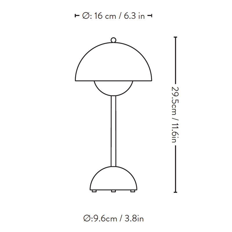 Specification Banner Flowerpot VP9 Portable Table Lamp