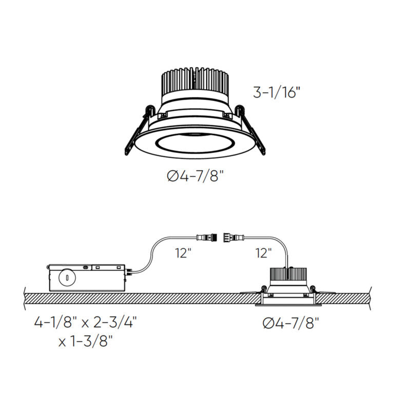 Specification Banner GBR04-DW – 4” Dim-To-Warm Regressed Gimbal Downlight