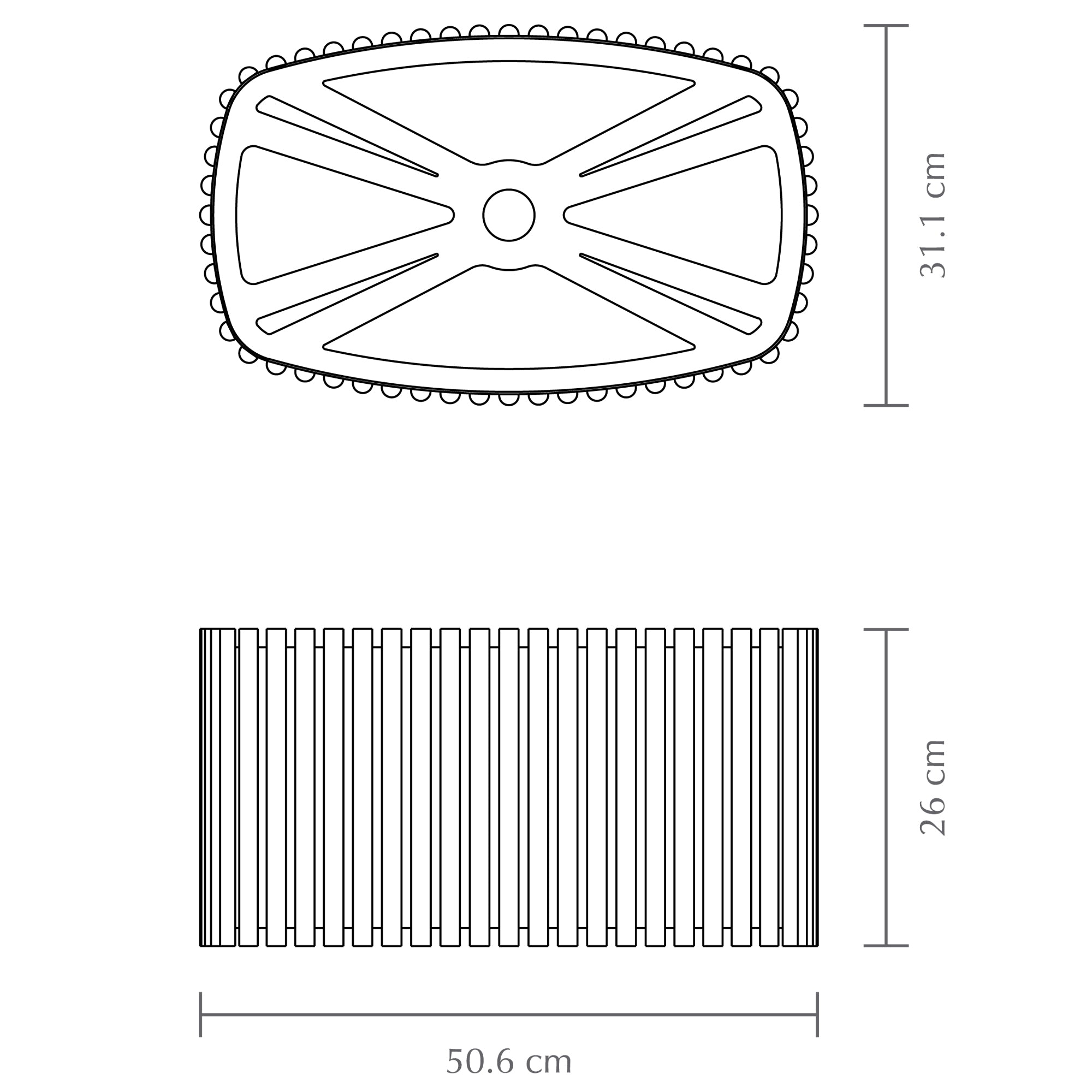 Specification Banner Komorebi Rectangular Pendant Large