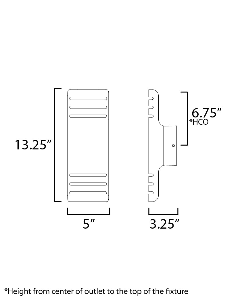 Specification Banner - 13.25 Inch - Lightray Outdoor LED Wall Light