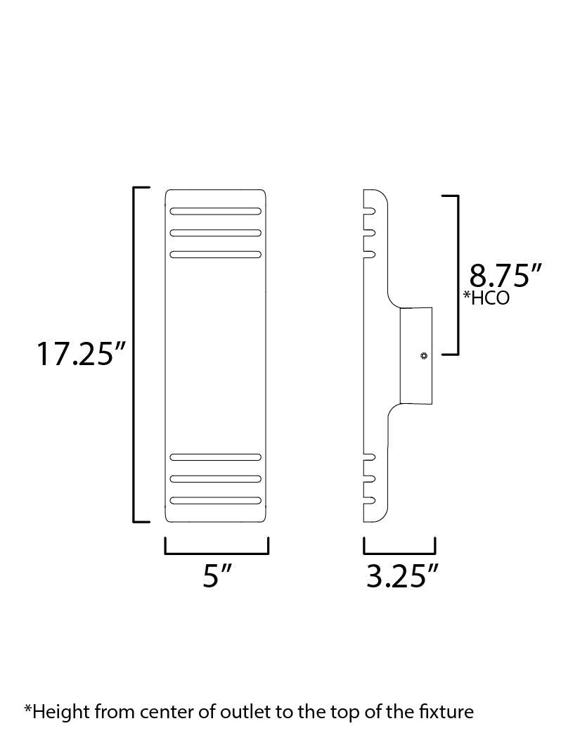 Specification Banner - 17.25 Inch - Lightray Outdoor LED Wall Light