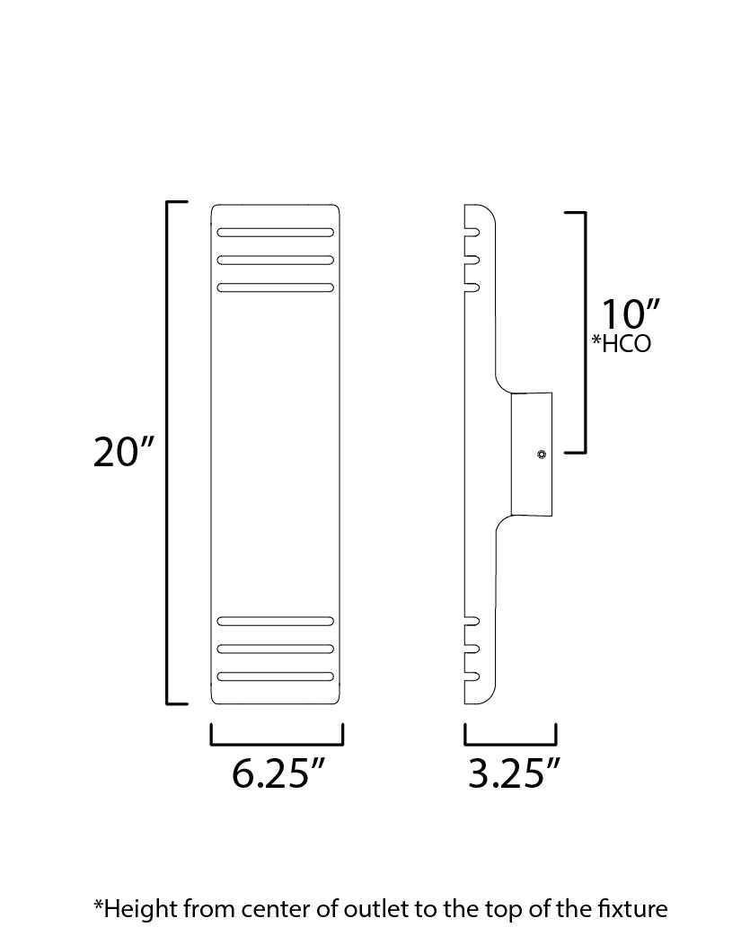 Specification Banner - 20 Inch - Lightray Outdoor LED Wall Light