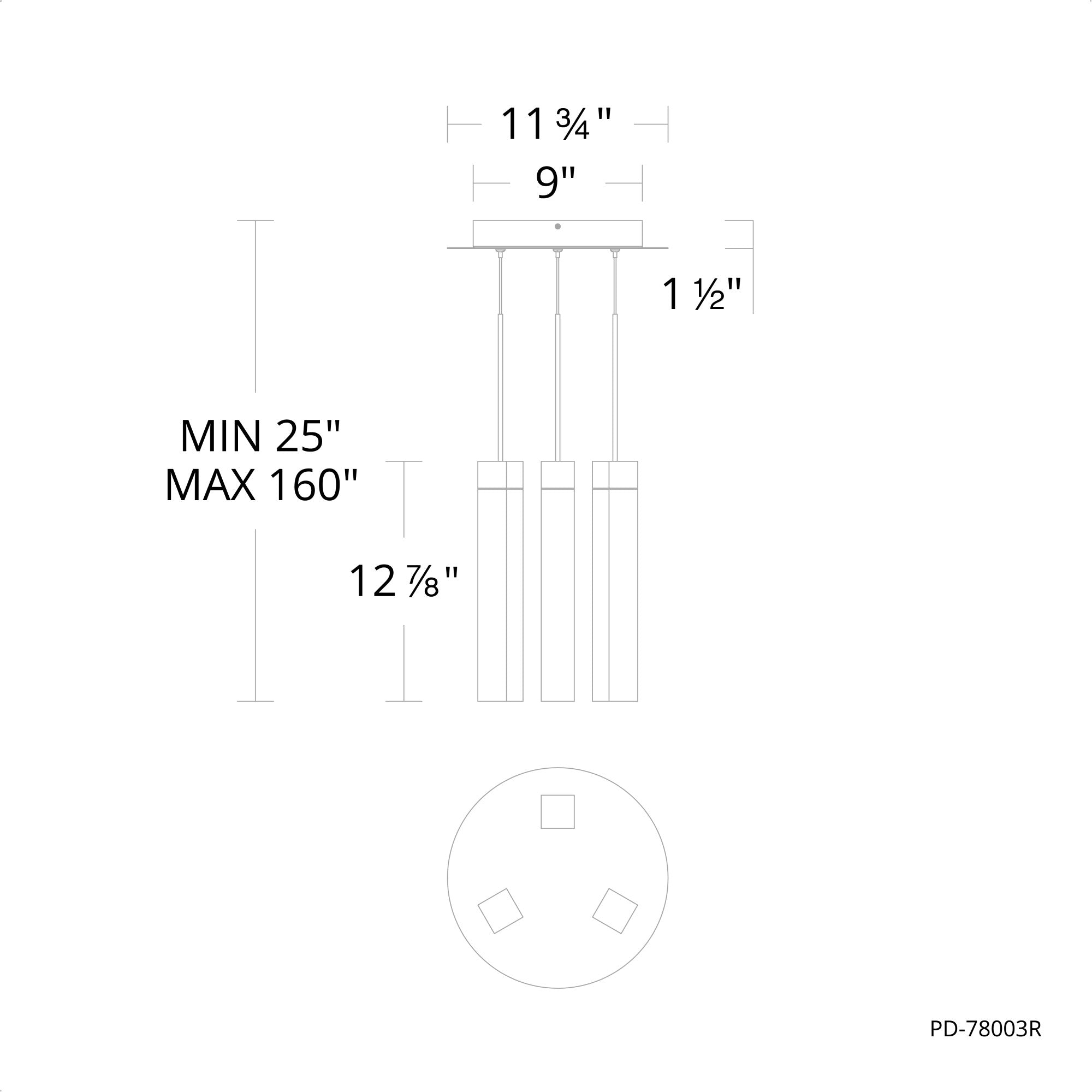 Minx Multilight Suspension Specification Banner - 3 Lights