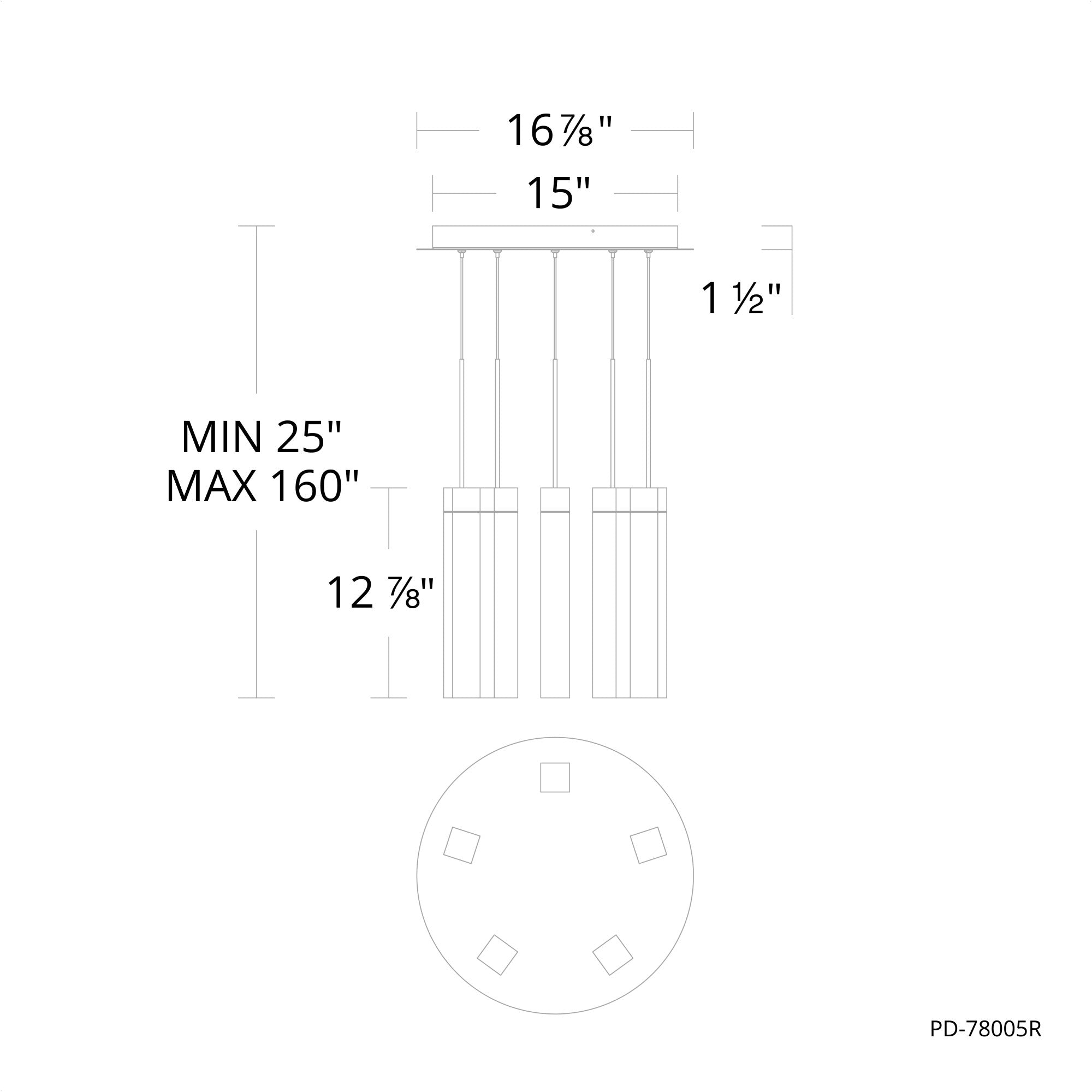 Minx Multilight Suspension Specification Banner - 5 Lights