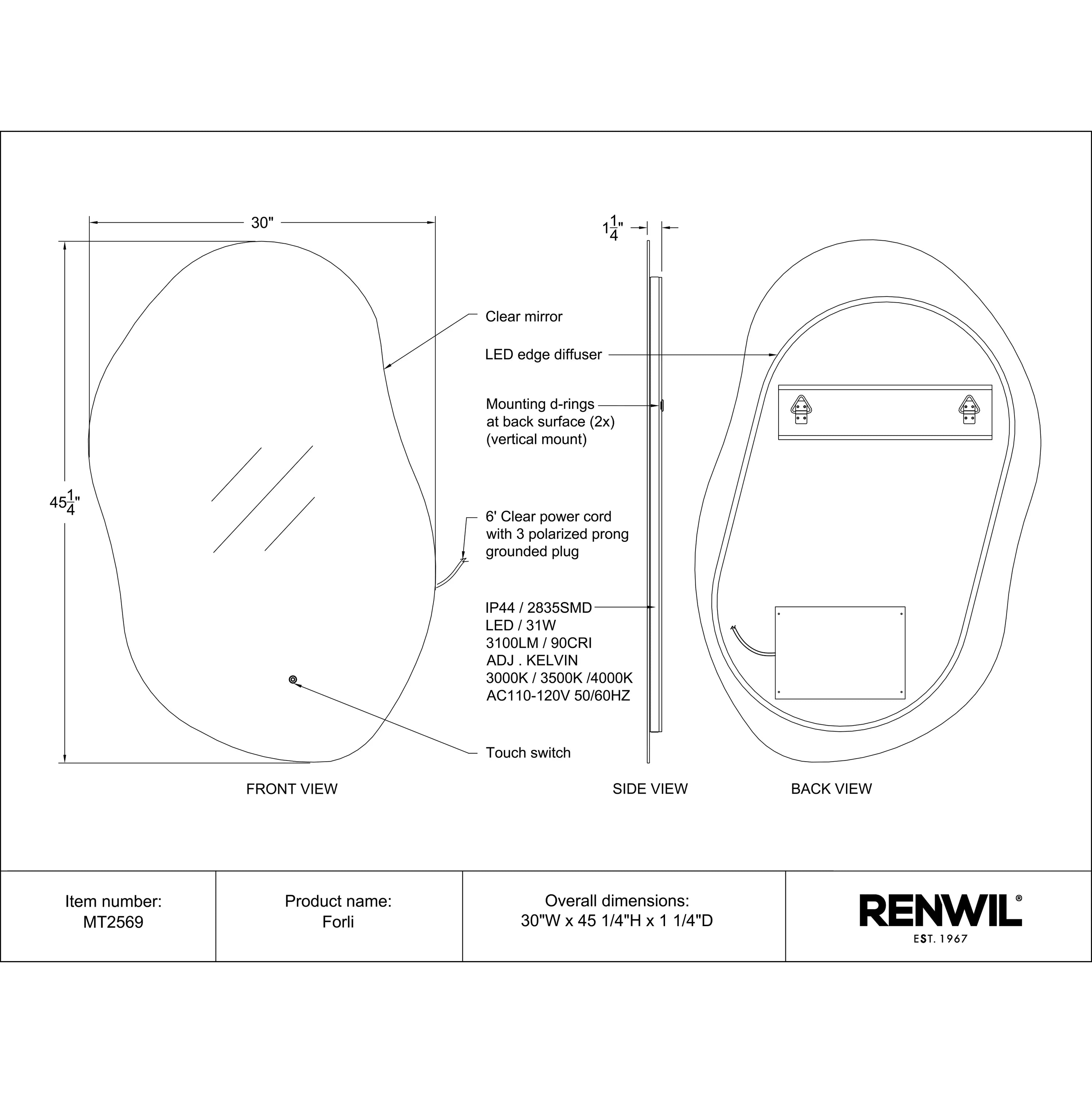 Specification Banner Morli Mirror