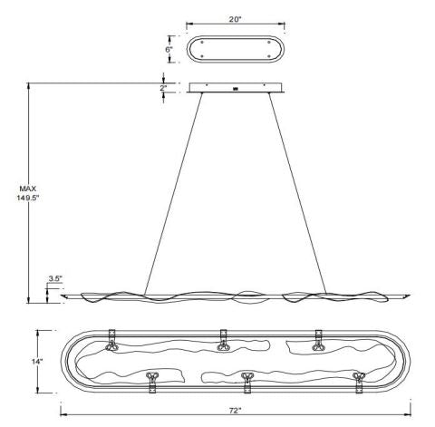 Specification Banner Nettuno Oval Chandelier Extra Large