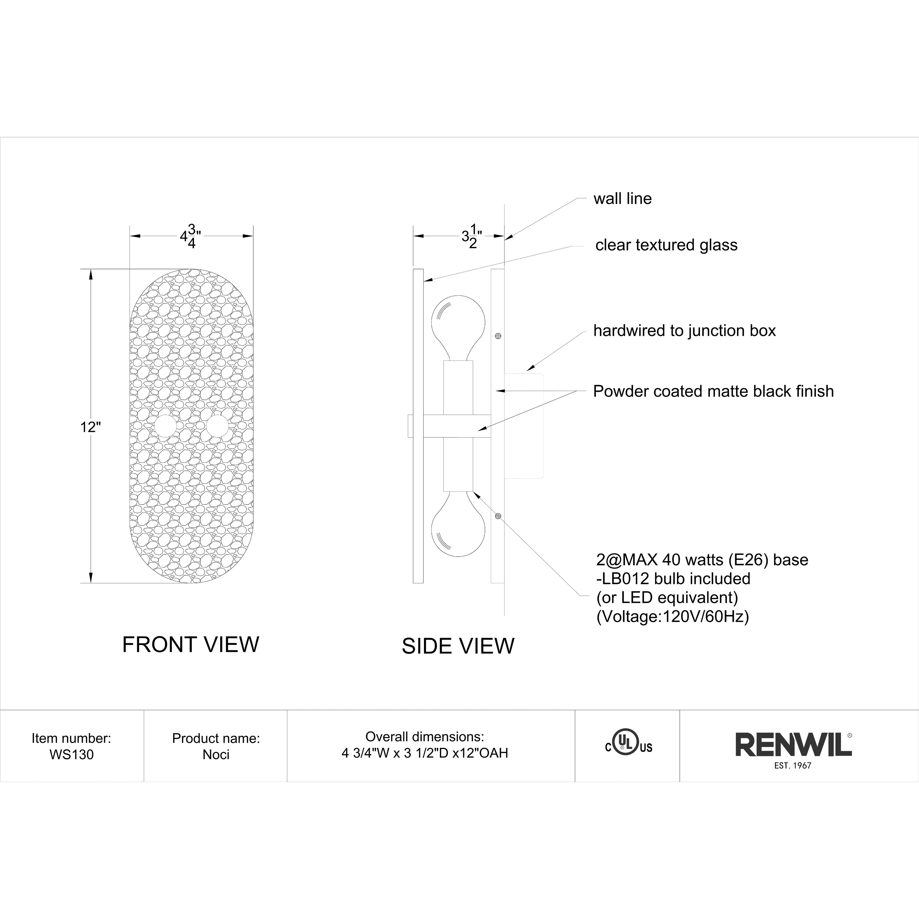 Specification Banner Nochi Wall Sconce