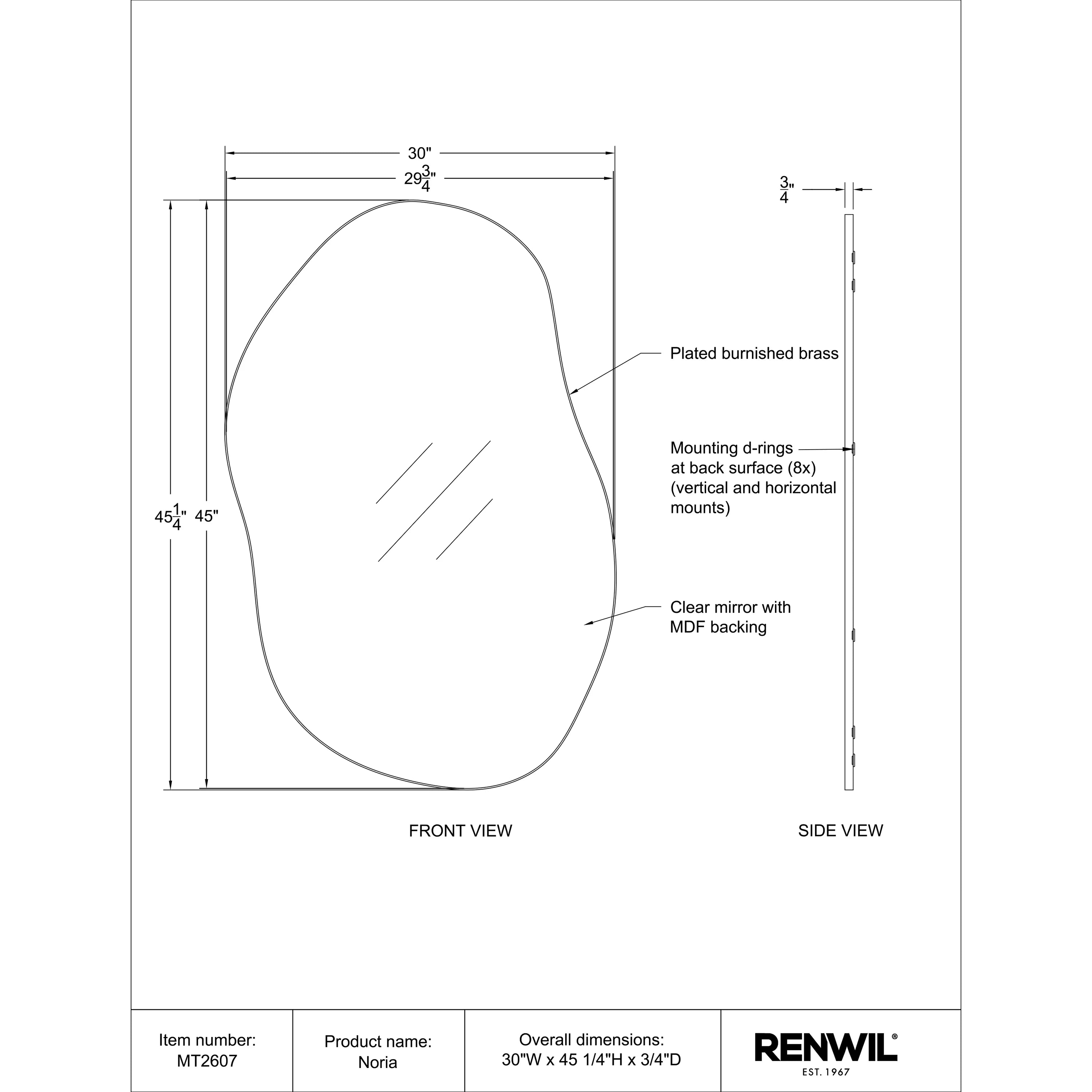 Specification Banner Noria Mirror