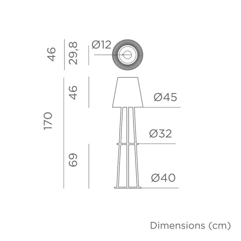 Specification Banner Okinawa Cordless Floor Lamp