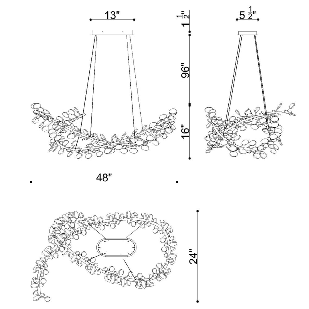 Specification Banner - Pisa Linear Chandelier Small
