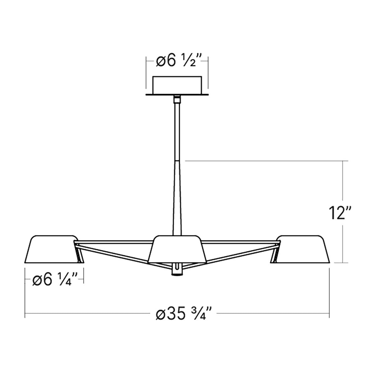 Specification Banner Ray Chandelier Small